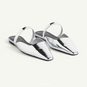 🔴SOLD🔴 H&M Metallic Silver Mules